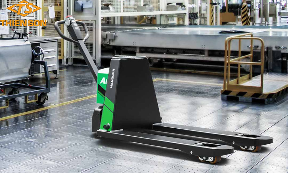 Xe nâng tay điện thấp 1.5 tấn mini 