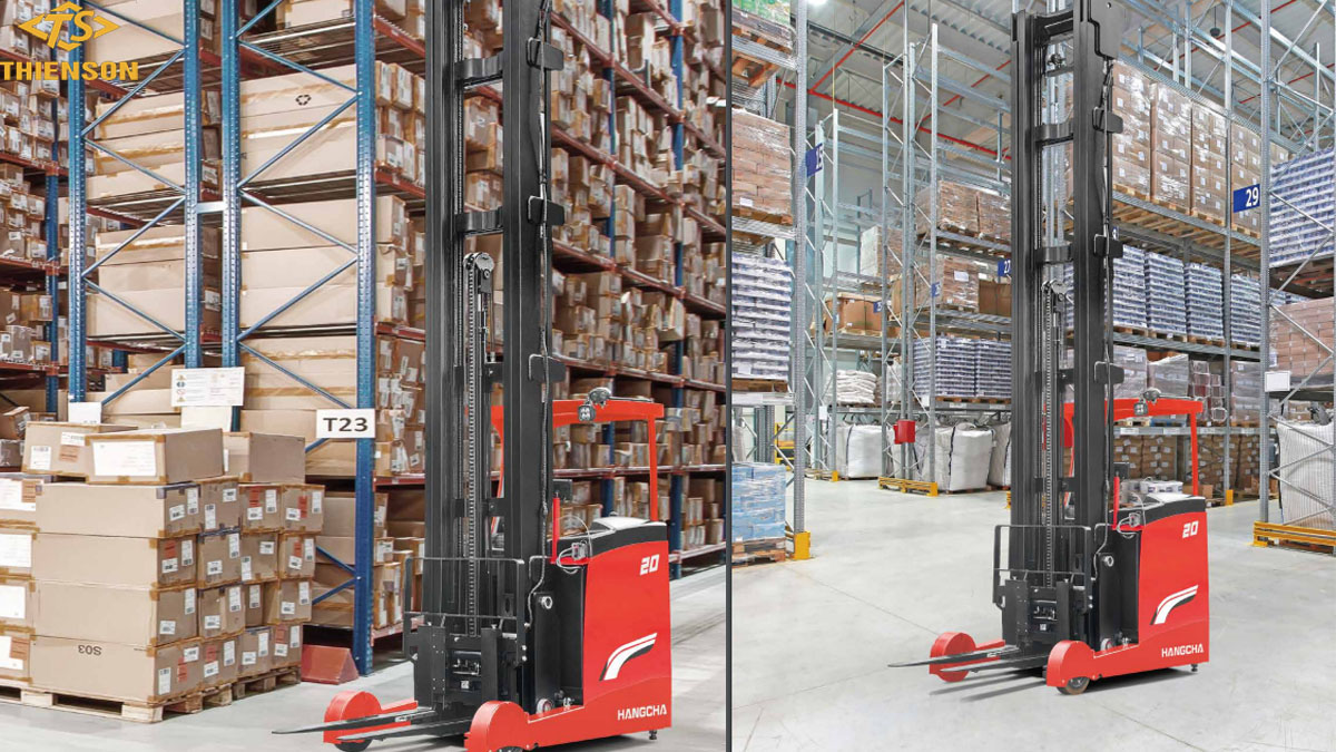 Xe nâng điện ngồi lái reach truck 